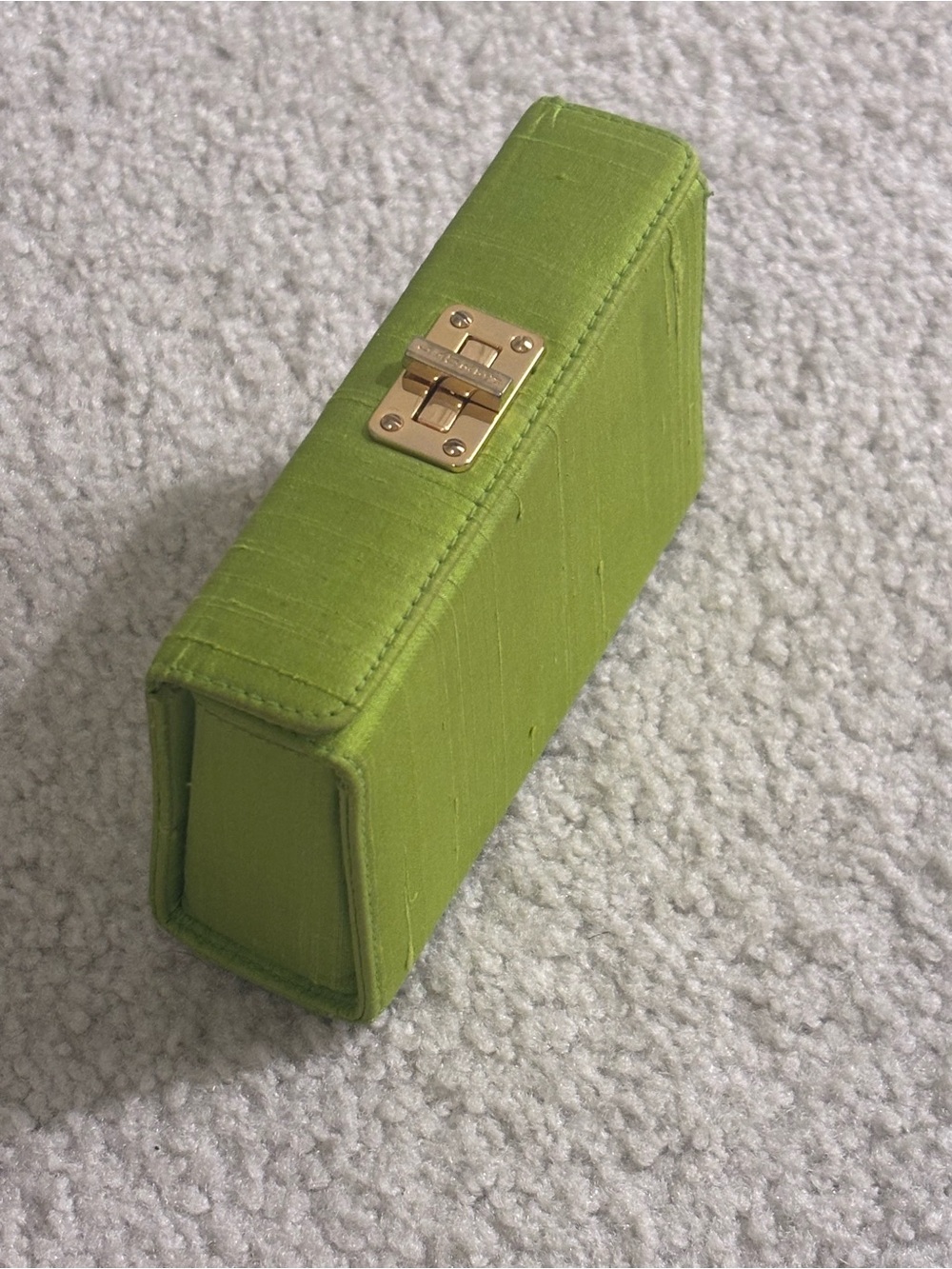Lauren by Ralph Lauren Green Satin Clutch Bag